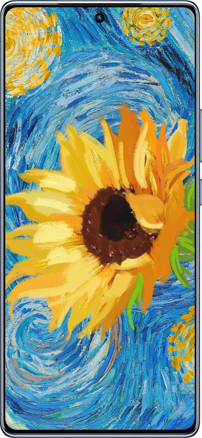 TPU чехол Квіти жовто-блакитні  для Infinix Note 40 - 5308b-3707 изображение 