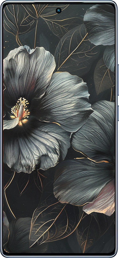 TPU чехол Черные цветы для Infinix Note 40 - 6031b-3707 изображение 