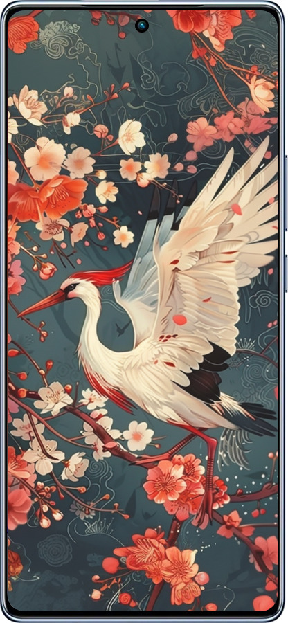 TPU чехол Сакура и аист для Infinix Note 40 - 6108b-3707 изображение 