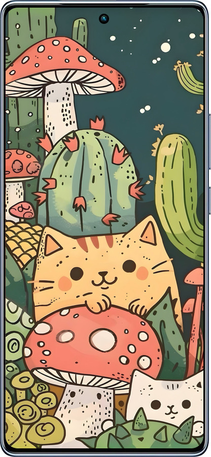 TPU чехол Коты грибы для Infinix Note 40 - 6321b-3707 изображение 