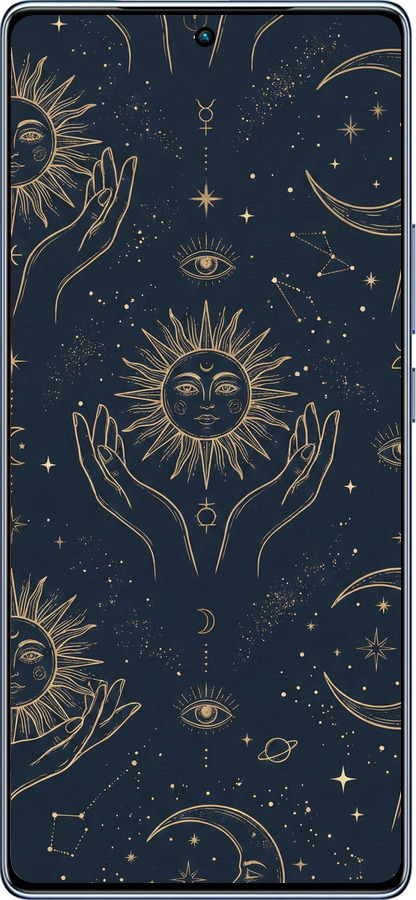TPU чехол Celestial Harmony: Sun & Moon Gold Mystic Pattern для Infinix Note 40 - 6778b-3707 изображение 