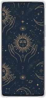 Силикон с усиленными углами чехол Celestial Harmony: Sun & Moon Gold Mystic Pattern для Infinix Note 40 - 6778sp-3707 изображение 