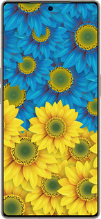 Силиконовый чехол Жёлто-голубые цветы для Infinix Note 50 Pro+ - 1048u-4041 изображение 