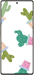 Силиконовый чехол Кактусы в горшочках для Infinix Note 50 Pro+ - 3968u-4041 изображение 