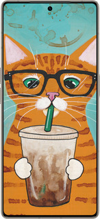 Силиконовый чехол Зеленоглазый кот в очках для Infinix Note 50 Pro+ - 4054u-4041 изображение 