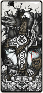 Силиконовый чехол Тату Викинг для Infinix Note 50 Pro+ - 4098u-4041 изображение 