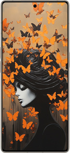 Силиконовый чехол Чехол для телефона Девушка с оранжевыми бабочками для Infinix Note 50 Pro+ - 5940u-4041 изображение 