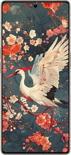 Силиконовый чехол Сакура и аист для Infinix Note 50 Pro+ - 6108u-4041 изображение 