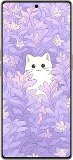 Силиконовый чехол Котик в цветах для Infinix Note 50 Pro+ - 6390u-4041 изображение 