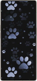 Силиконовый чехол С синими отпечатками лап для Infinix Note 50 Pro+ - 6441u-4041 изображение 