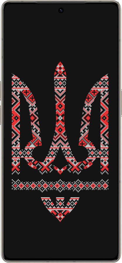 Силіконовий чехол Герб - вишиванка на чорному фоні для Infinix Note 50 Pro+ - 1196u-4041 изображение 