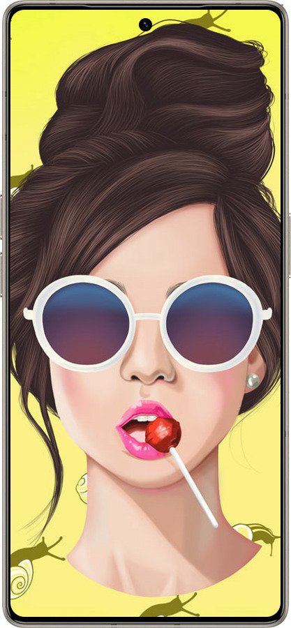 Силиконовый чехол Девушка с чупа-чупсом для Infinix Note 50 Pro+ - 3979u-4041 изображение 