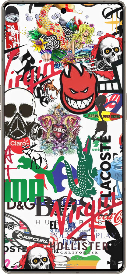 Силиконовый чехол Many different logos для Infinix Note 50 Pro+ - 4022u-4041 изображение 