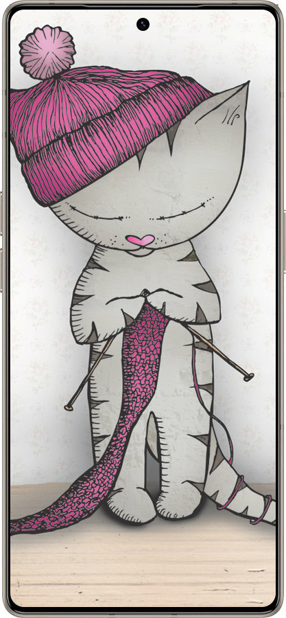 Силиконовый чехол Кошка рукодельница для Infinix Note 50 Pro+ - 4056u-4041 изображение 