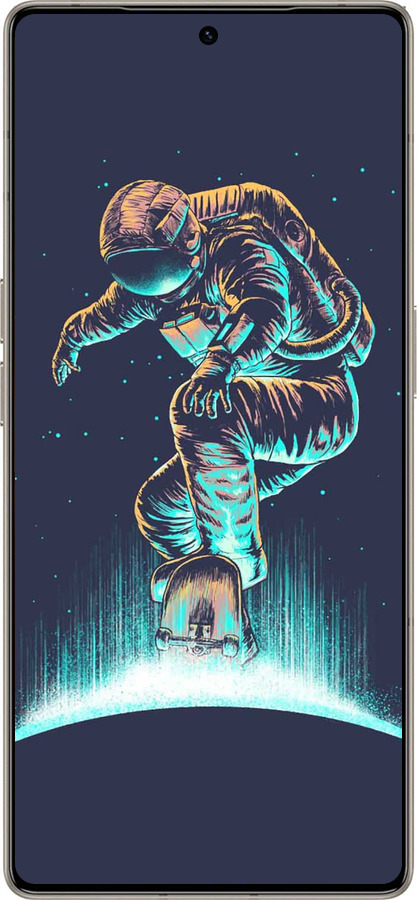 Силиконовый чехол Космонавт на скейтборде для Infinix Note 50 Pro+ - 4145u-4041 изображение 