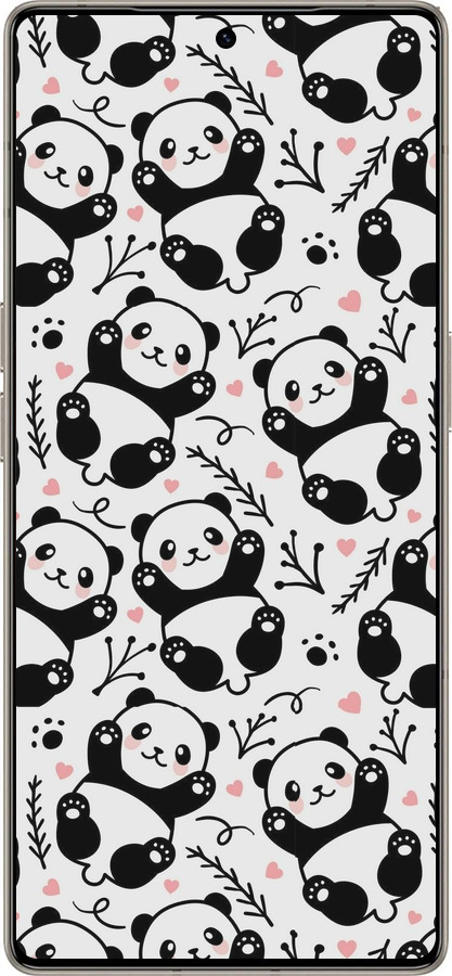 Силиконовый чехол Панды для Infinix Note 50 Pro+ - 4318u-4041 изображение 