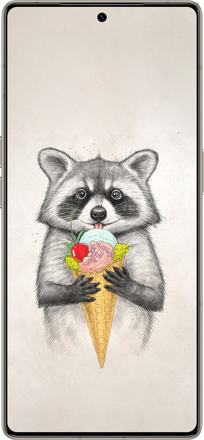 Силиконовый чехол Енотик с мороженым для Infinix Note 50 Pro+ - 4602u-4041 изображение 