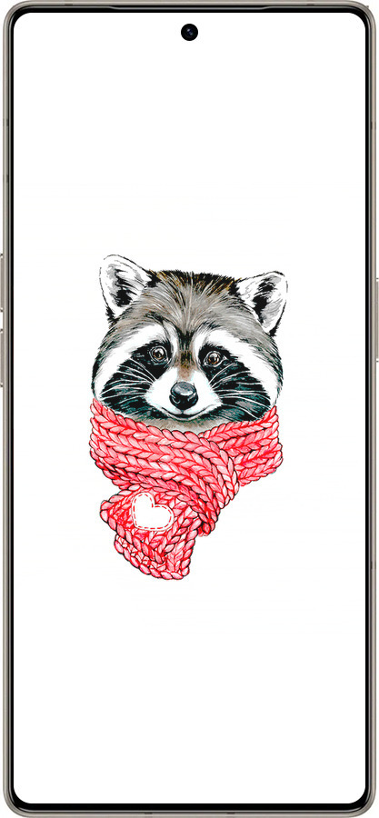 Силиконовый чехол Енот в шарфе для Infinix Note 50 Pro+ - 4688u-4041 изображение 