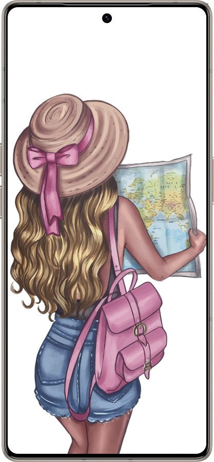 Силіконовий чехол Дівчина з картою для Infinix Note 50 Pro+ - 4704u-4041 изображение 