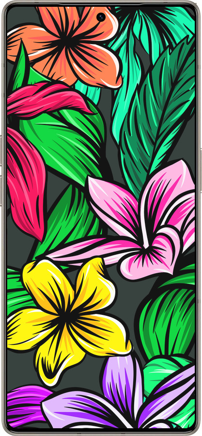 Силиконовый чехол Тропические цветы 1 для Infinix Note 50 Pro+ - 4753u-4041 изображение 