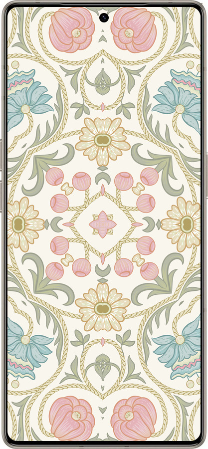 Силиконовый чехол Цветочный орнамент v2 для Infinix Note 50 Pro+ - 5513u-4041 изображение 