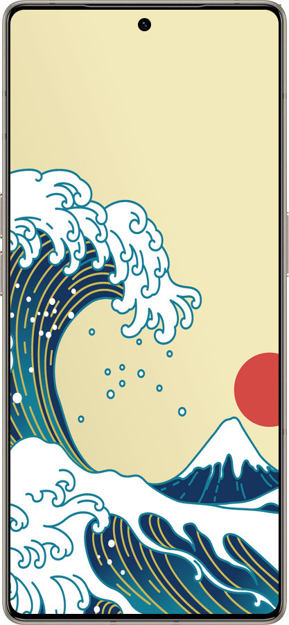 Силиконовый чехол Японские волны для Infinix Note 50 Pro+ - 5533u-4041 изображение 