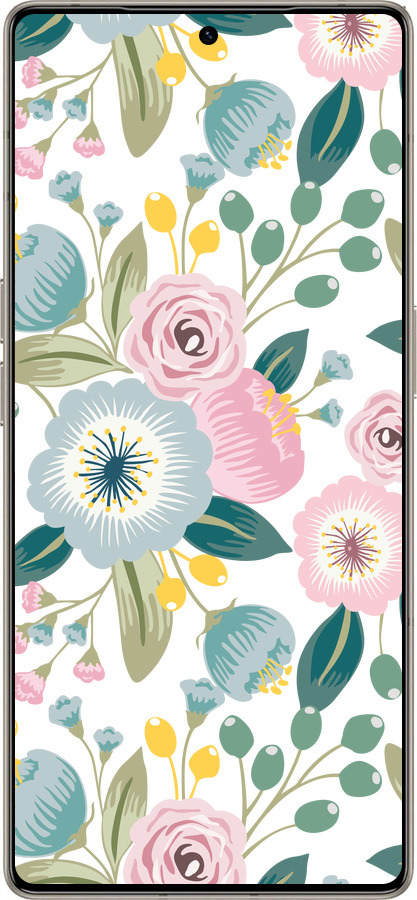 Силиконовый чехол Цветочные обои v2 для Infinix Note 50 Pro+ - 5602u-4041 изображение 