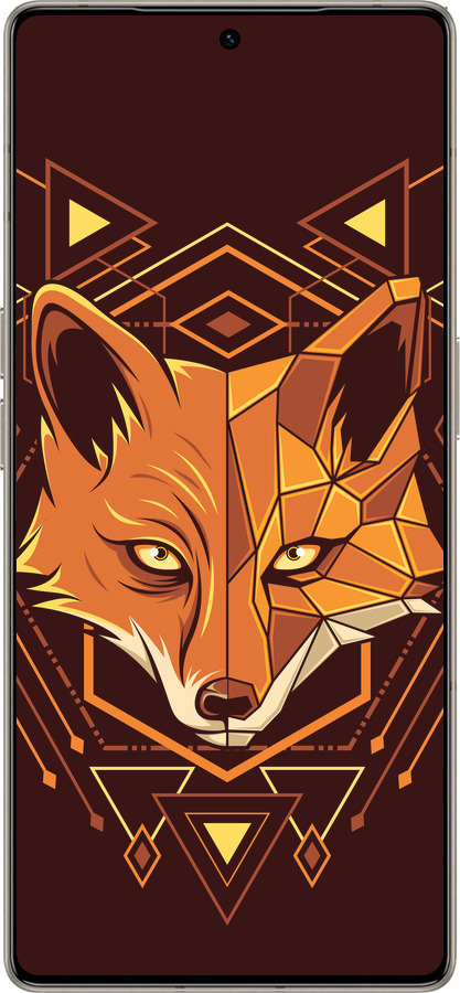 Силиконовый чехол Лиса геометрия для Infinix Note 50 Pro+ - 5607u-4041 изображение 