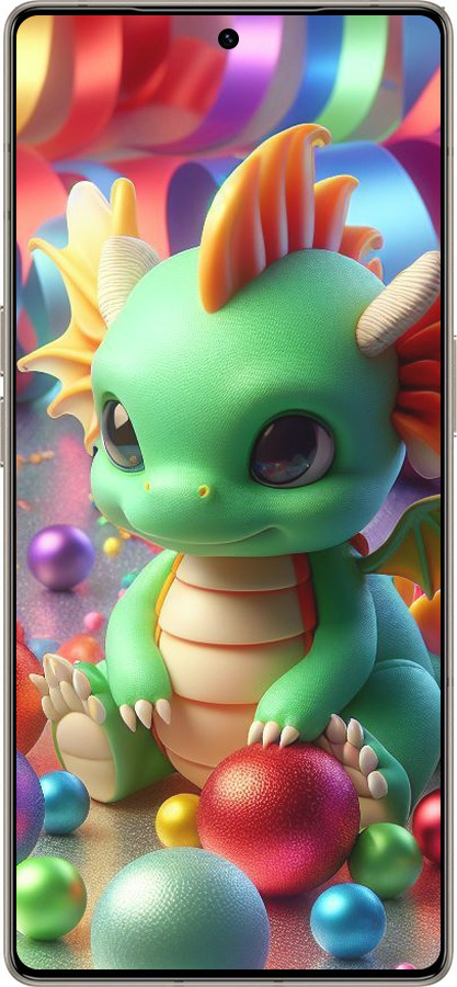 Силиконовый чехол Веселый дракончик для Infinix Note 50 Pro+ - 5812u-4041 изображение 