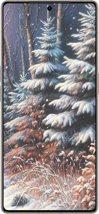 Силиконовый чехол Зимний пейзаж для Infinix Note 50 Pro+ - 5814u-4041 изображение 
