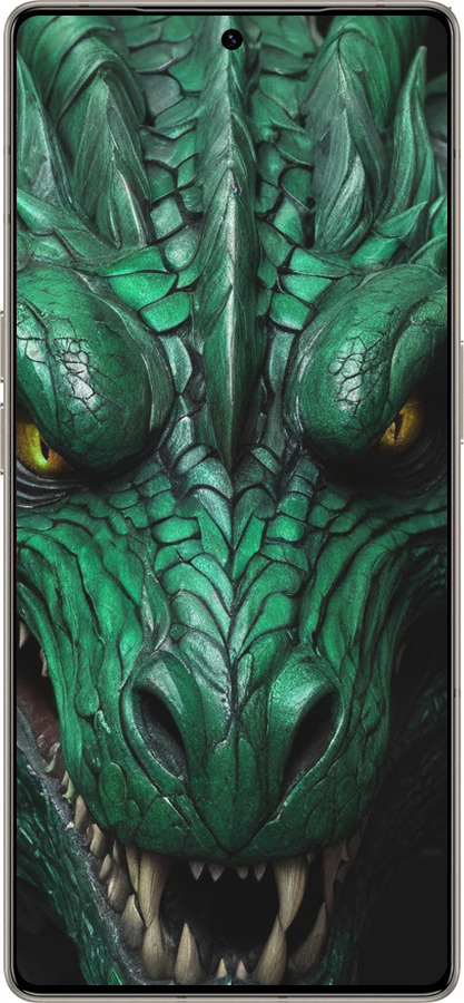 Силиконовый чехол Зелёный дракон v2 для Infinix Note 50 Pro+ - 5817u-4041 изображение 