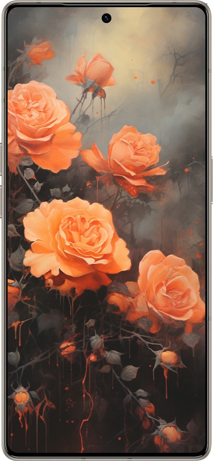 Силиконовый чехол Оранжевые розы для Infinix Note 50 Pro+ - 5944u-4041 изображение 