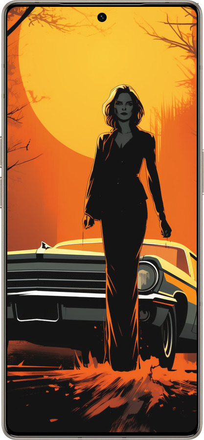 Силиконовый чехол Чехол для телефона Девушка возле автомобиля для Infinix Note 50 Pro+ - 5946u-4041 изображение 