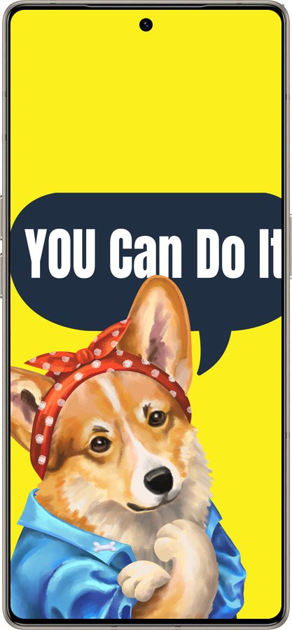 Силиконовый чехол чехол с корги You Can Do It для Infinix Note 50 Pro+ - 6184u-4041 изображение 