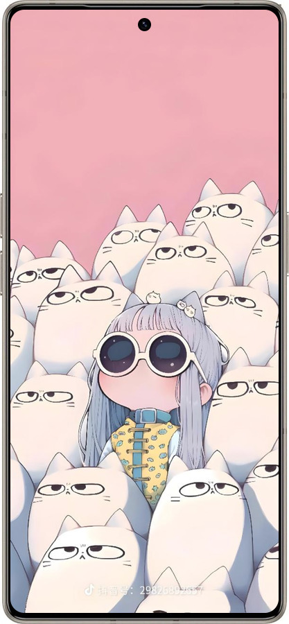 Силиконовый чехол Малышка с котами для Infinix Note 50 Pro+ - 6295u-4041 изображение 