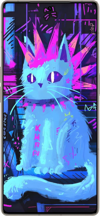 Силиконовый чехол Кот панк для Infinix Note 50 Pro+ - 6311u-4041 изображение 