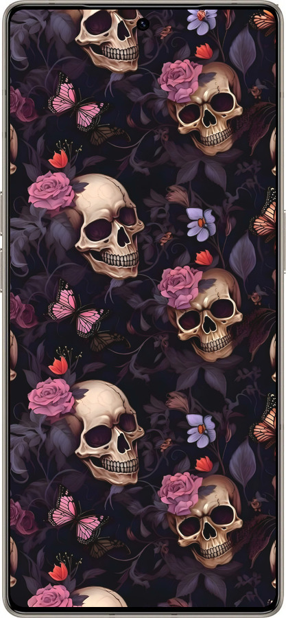 Силиконовый чехол Черепа и розы для Infinix Note 50 Pro+ - 6316u-4041 изображение 