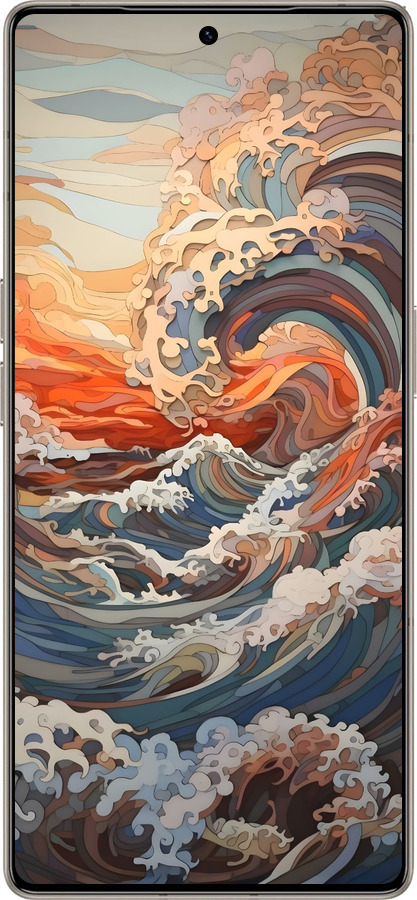 Силиконовый чехол Арт волны для Infinix Note 50 Pro+ - 6324u-4041 изображение 