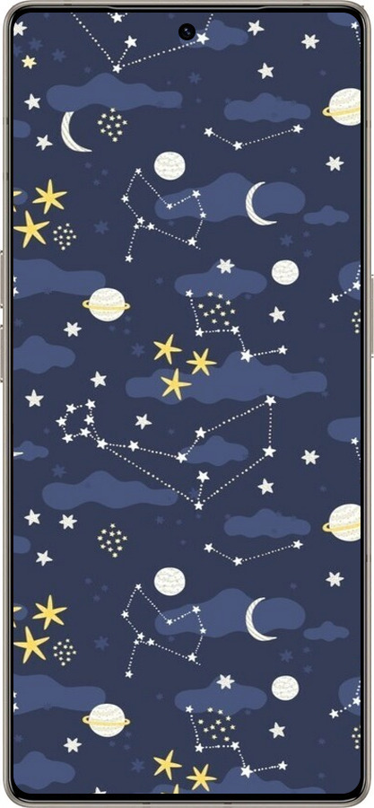 Силиконовый чехол Астрономический узор. Милый дизайн мультяшной вселенной для Infinix Note 50 Pro+ - 6446u-4041 изображение 