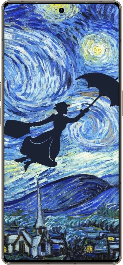 Силиконовый чехол С изображением Мэри Поппинс «Звездная ночь» для Infinix Note 50 Pro+ - 6487u-4041 изображение 
