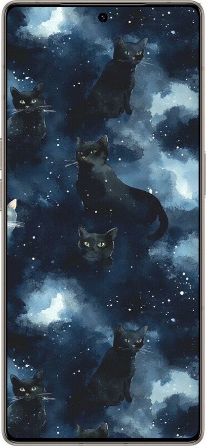 Силиконовый чехол Изображение Кошек с тёмной акварелью для Infinix Note 50 Pro+ - 6521u-4041 изображение 