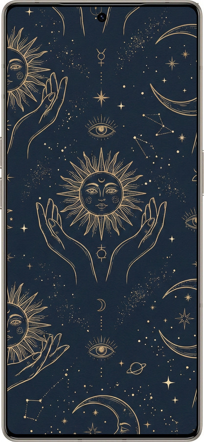 Силиконовый чехол Celestial Harmony: Sun & Moon Gold Mystic Pattern для Infinix Note 50 Pro+ - 6778u-4041 изображение 