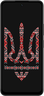 Силиконовый чехол Герб - вышиванка на черном фоне для Infinix Smart 10 PLus - 1196u-4108 изображение 