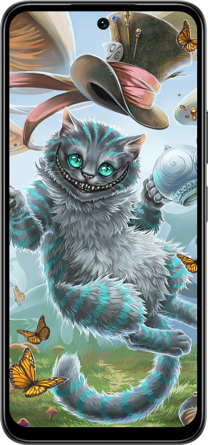 Силиконовый чехол Чеширский кот 2 для Infinix Smart 10 PLus - 3993u-4108 изображение 