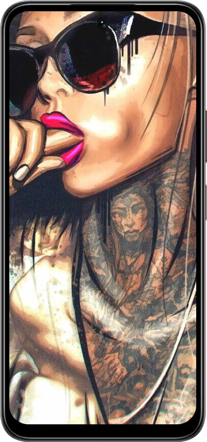 Силиконовый чехол Девушка в тату для Infinix Smart 10 PLus - 4001u-4108 изображение 