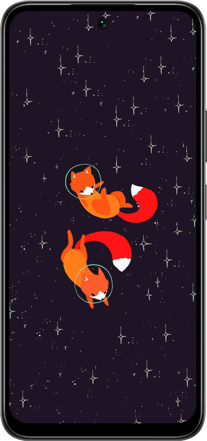 Силіконовий чехол Лисички в космосі для Infinix Smart 10 PLus - 4519u-4108 изображение 