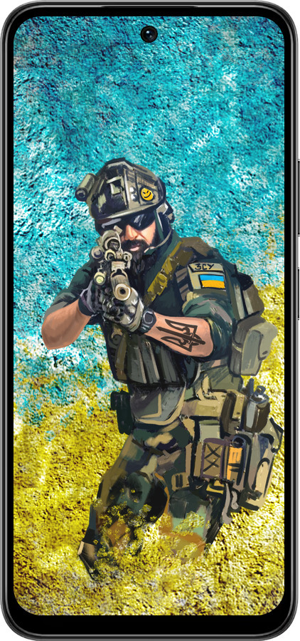 Силиконовый чехол Воин ЗСУ для Infinix Smart 10 PLus - 5311u-4108 изображение 