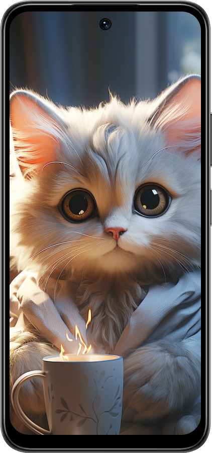 Силіконовий чехол Білий кіт для Infinix Smart 10 PLus - 5646u-4108 изображение 