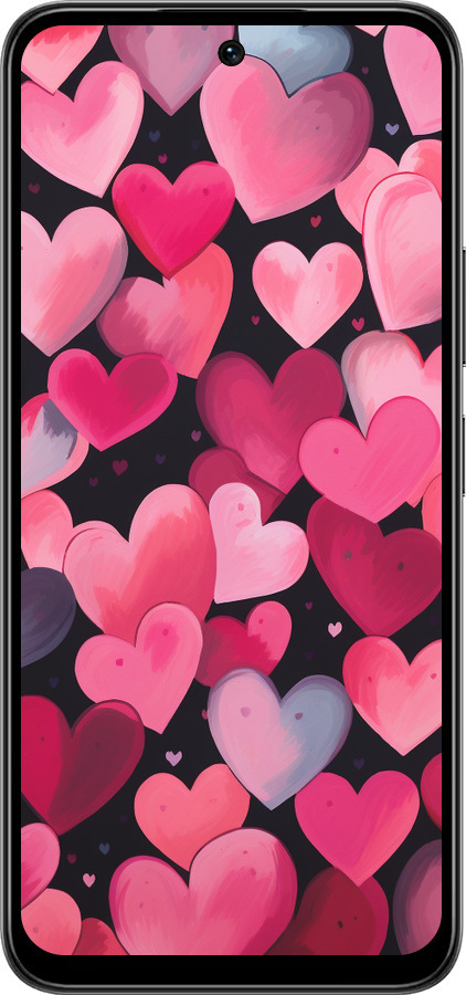 Силиконовый чехол Сердечки 4 для Infinix Smart 10 PLus - 5662u-4108 изображение 