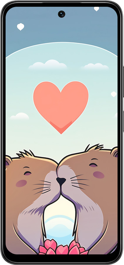 Силиконовый чехол Капибара любовь для Infinix Smart 10 PLus - 6027u-4108 изображение 